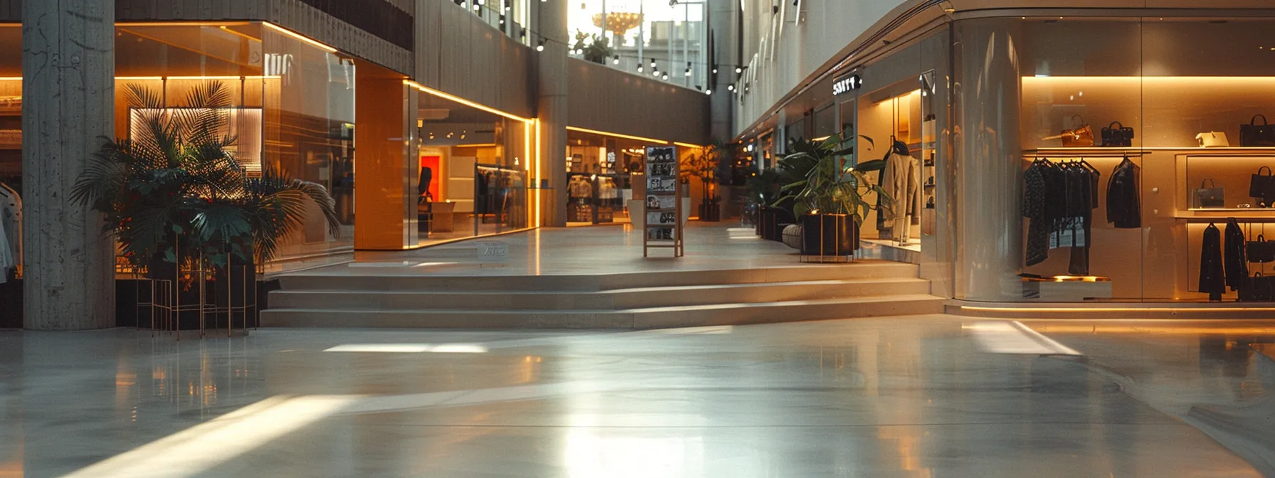 a smooth transition between surfaces at a retail environment, ensuring accessibility for all customers.