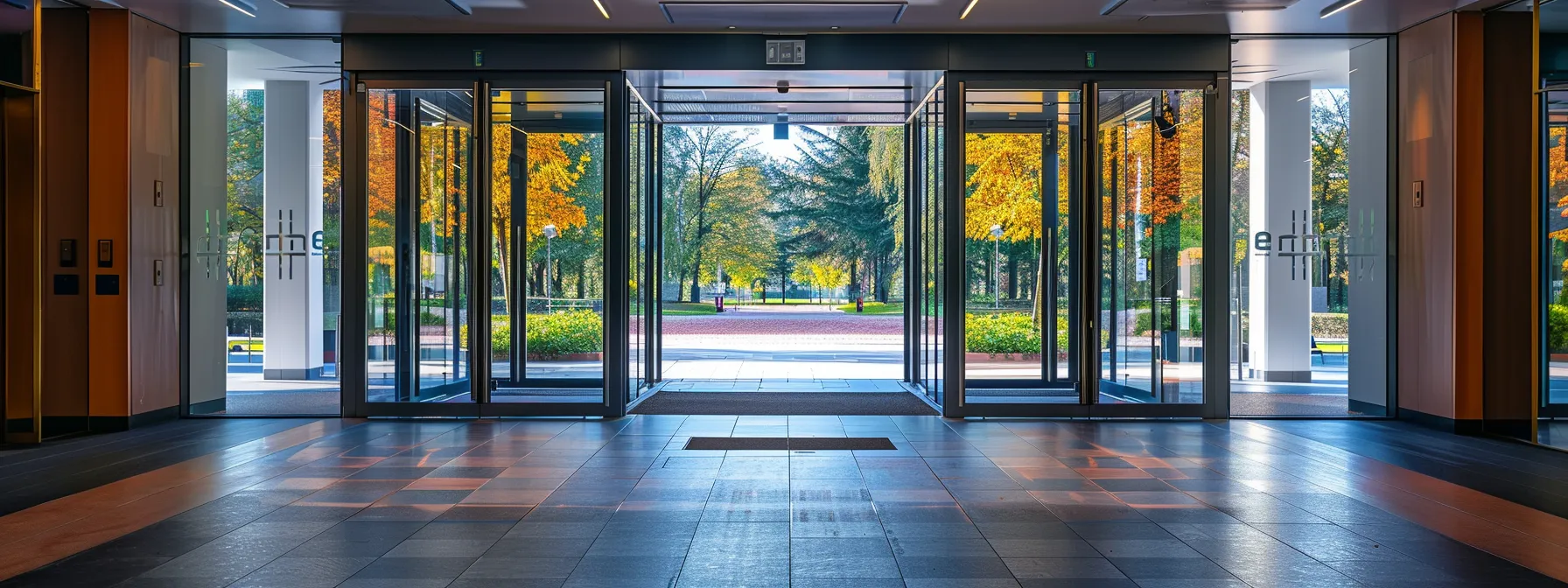 advanced automatic door system with motion sensors and adjustable speed controls ensuring safe and user-friendly access.