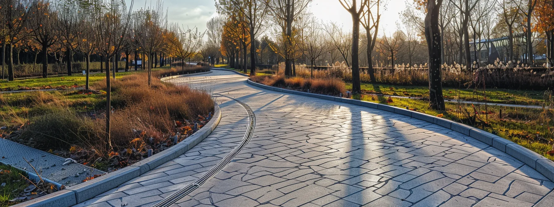 wide, accessible pathway with smooth ramps and transitions for wheelchair users.