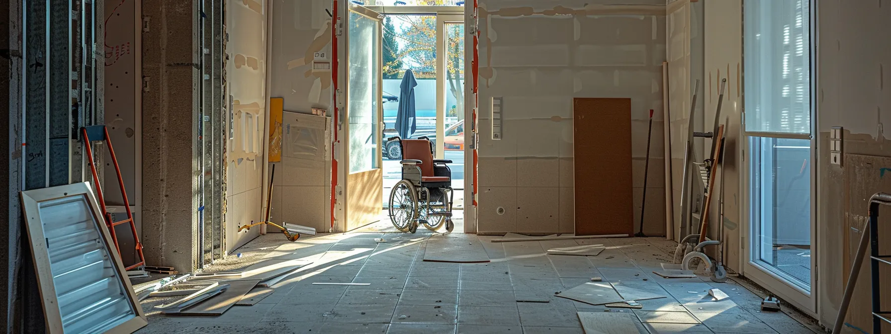 a doorway being widened to accommodate wheelchair access.