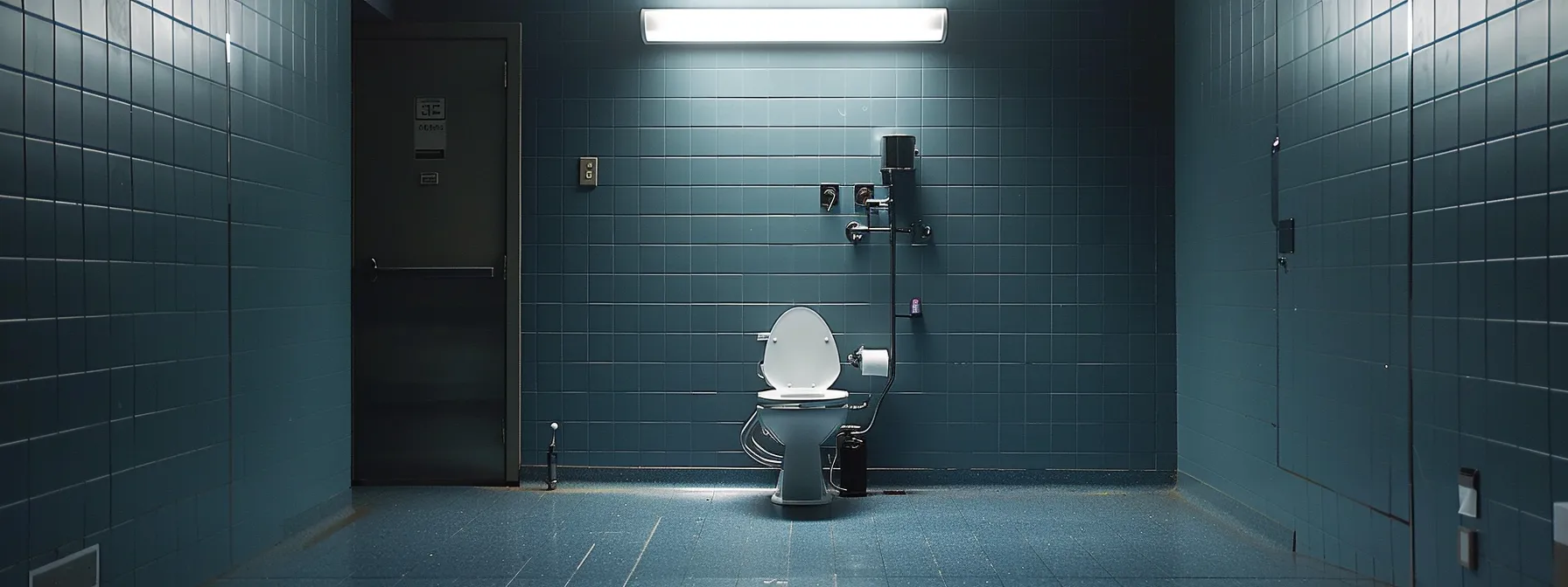 ada compliant toilet accessories strategically placed at accessible heights in a restroom.