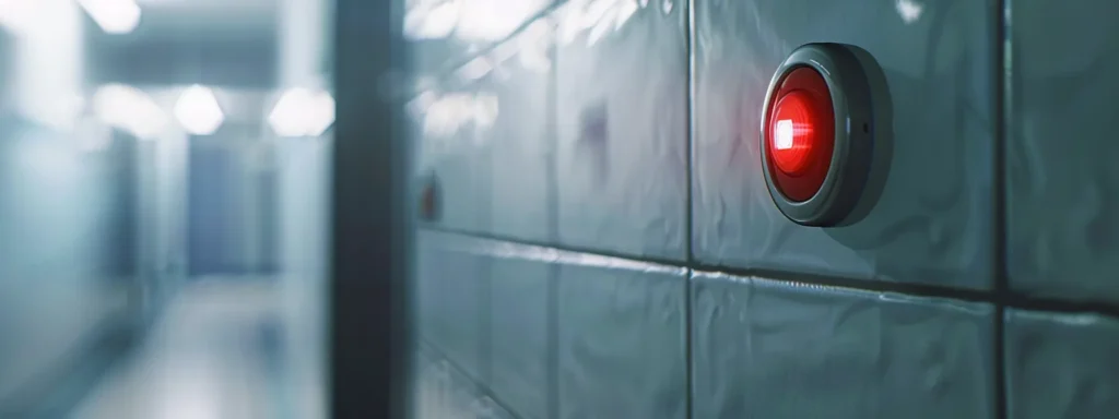 a close-up of an emergency call button in a bathroom.