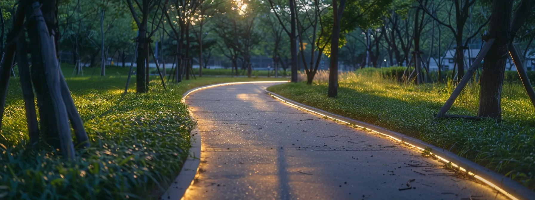 a pathway with detectable warning surfaces helps visually impaired individuals navigate safely and independently.