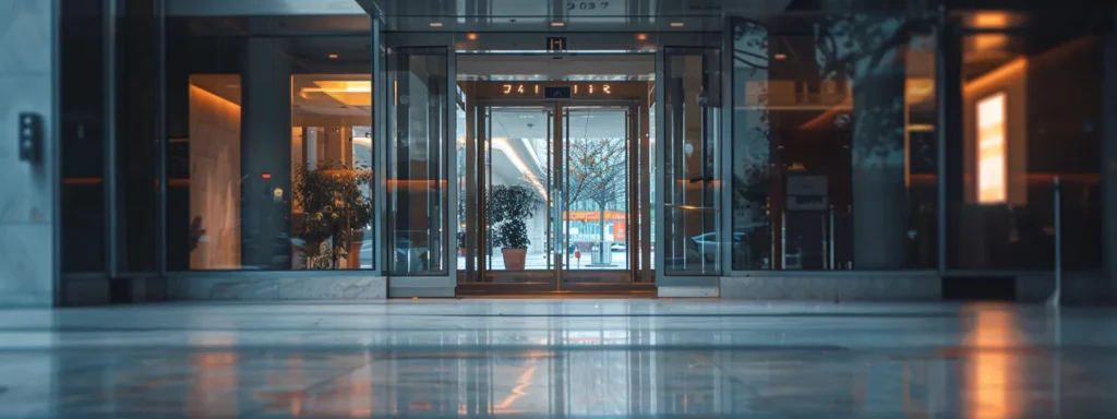 an automatic door opening slowly to ensure ada compliance.