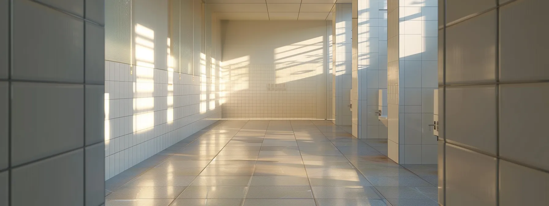 an empty restroom with ample space for accessibility.