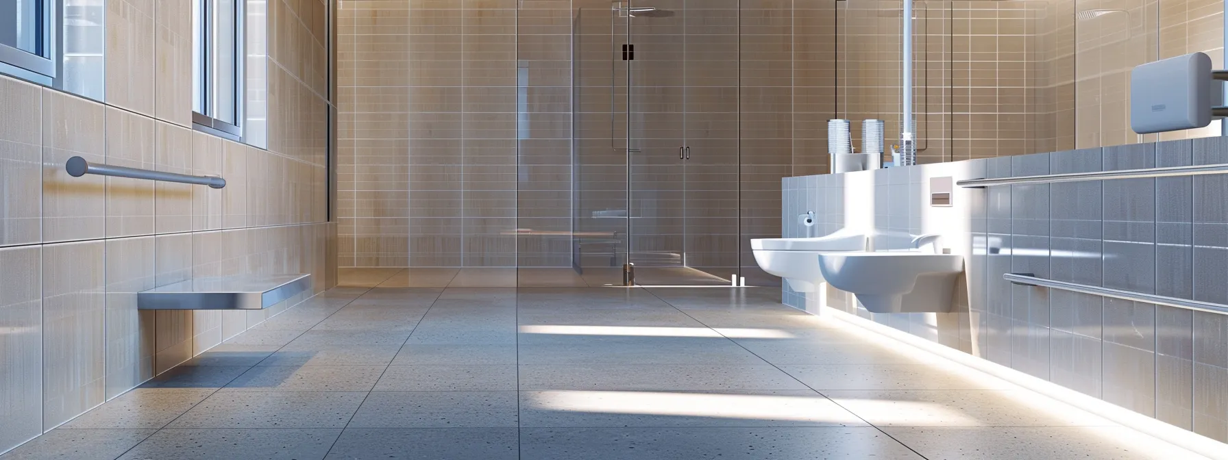 an ada compliant toilet with spacious and accessible dimensions for individuals using mobility aids.