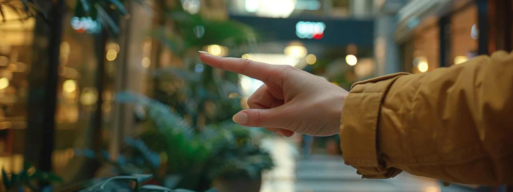 a person pointing to a designated service animal area.