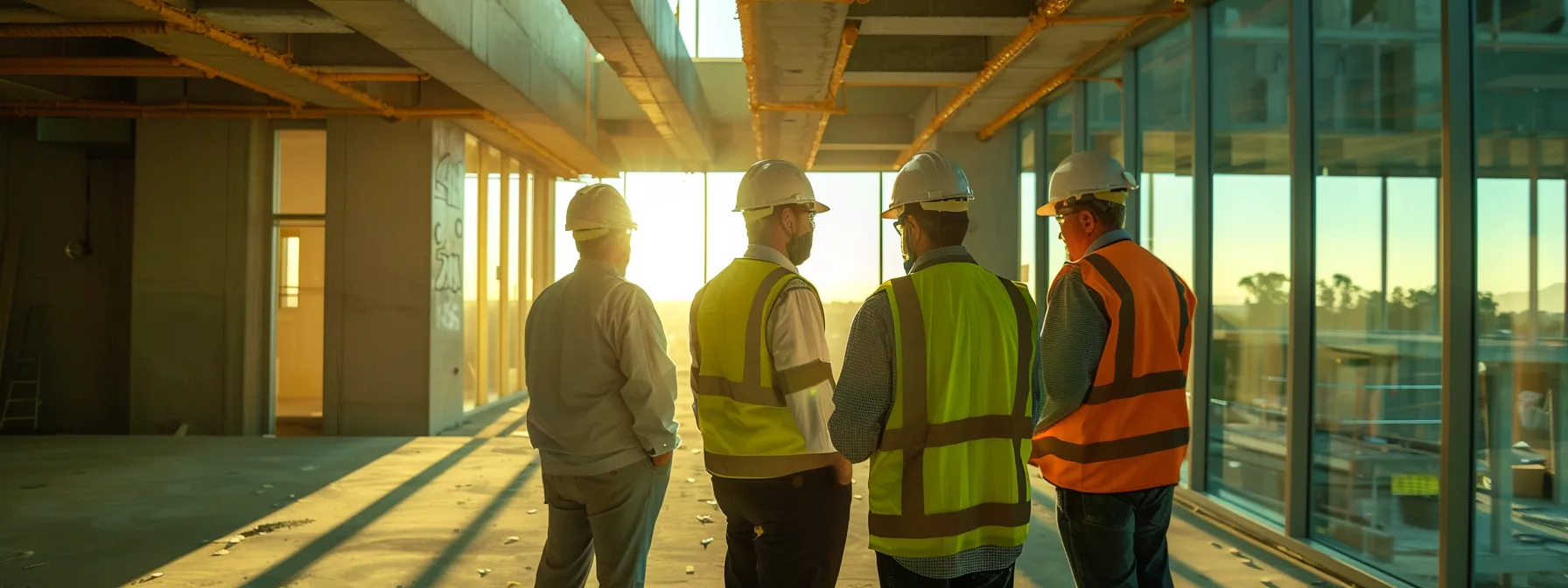 a group of inspectors reviewing a public building for ada accessibility compliance.