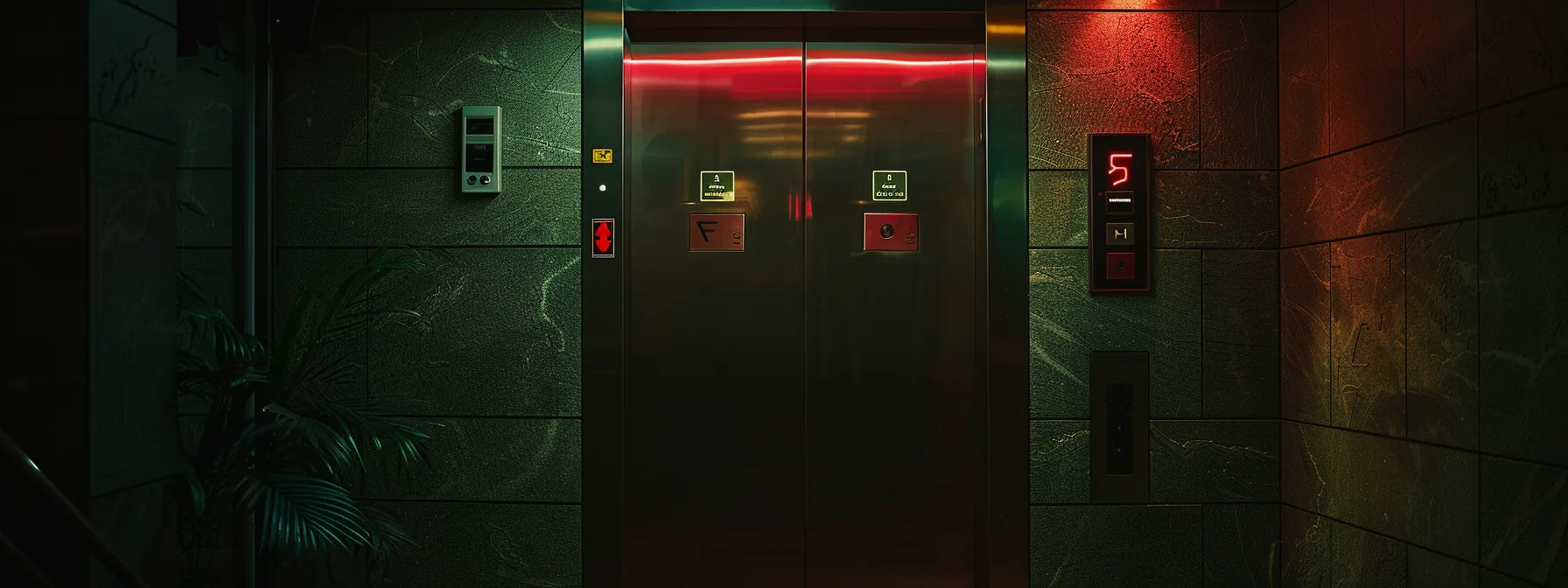 an elevator with braille signage and tactile buttons.