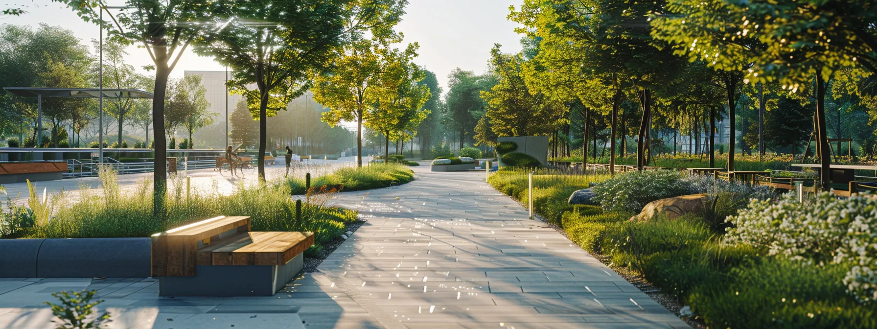 a modern park with automated features designed for better accessibility.